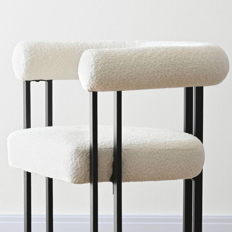 Boucle Upholstered Arm Chair(Set of 2)