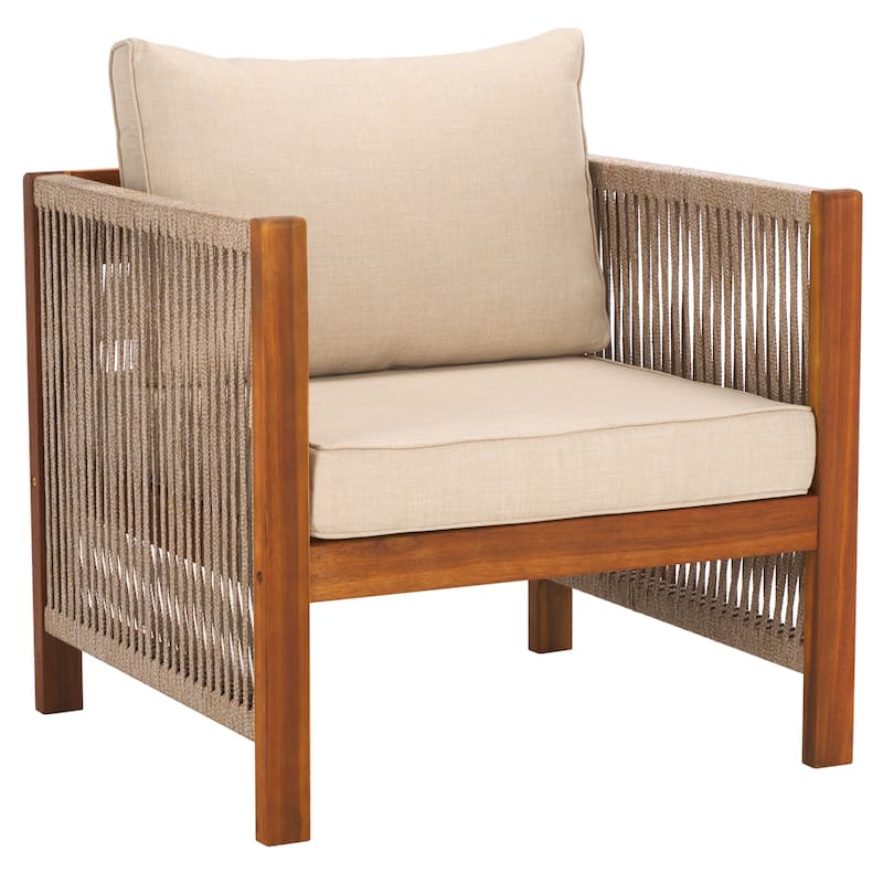 SAFAVIEH Outdoor Patio Furniture Roya 4-Piece Living Set - 52"W x 26"D x 25"H