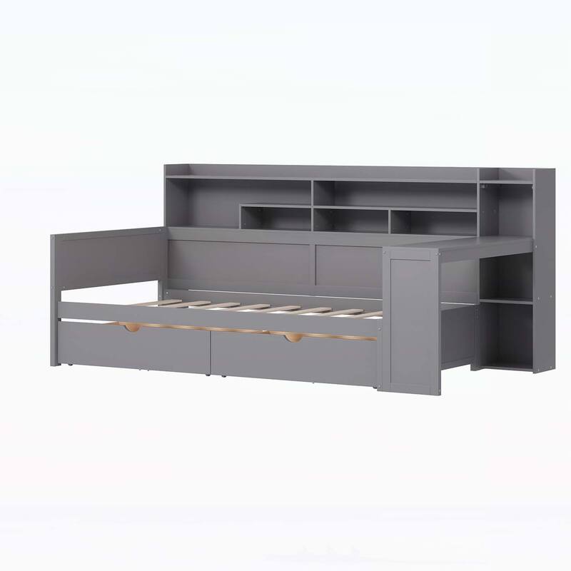 Daybed with Smart Storage and Efficient Study Desk for Space Optimization