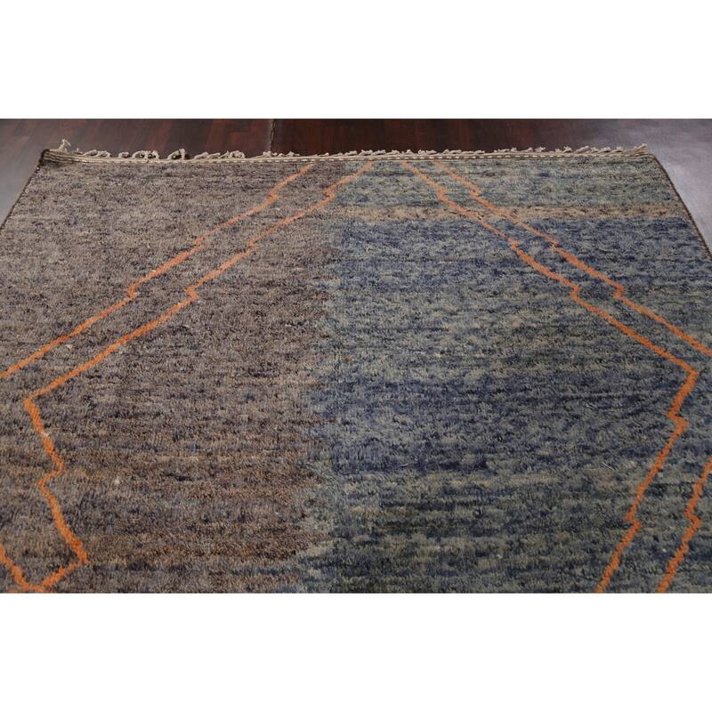 Contemporary Abstract Moroccan Oriental Area Rug Handmade Wool Carpet - 8'0" x 11'0"