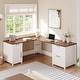 preview thumbnail 115 of 156, Farmhouse Executive L Shaped Desk Home Office Desk with Drawers and Storage Cabinet & Power Outlet