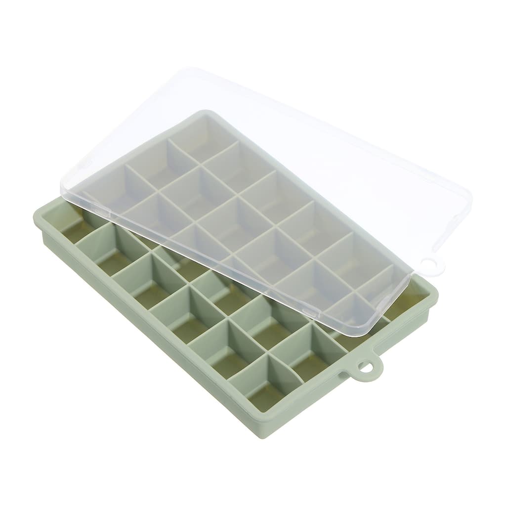 Silicone Ice Cube Tray with Lid for Freezer, 24 Cube Per Tray
