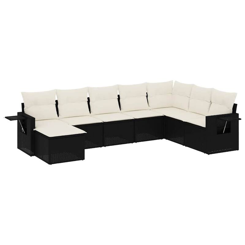 vidaXL Garden Sofa Set Black - 21.7 x 21.7 x 14.6
