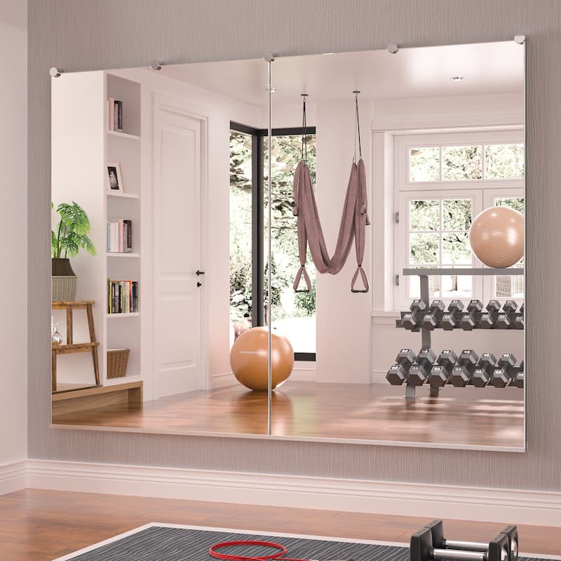 KEONJINN Home Gym Mirror for Fitness, Exercise, Dance, Wall Mounted, 2-PIECE