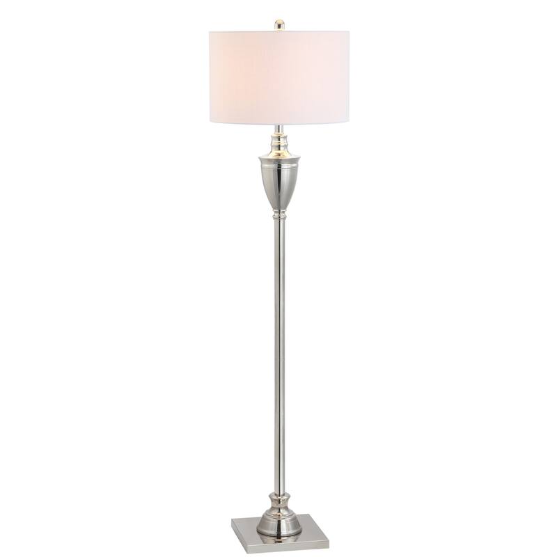 Othello 62" Metal LED Floor Lamp, Polished Nickel by JONATHAN Y - 62" - Polished Nickel