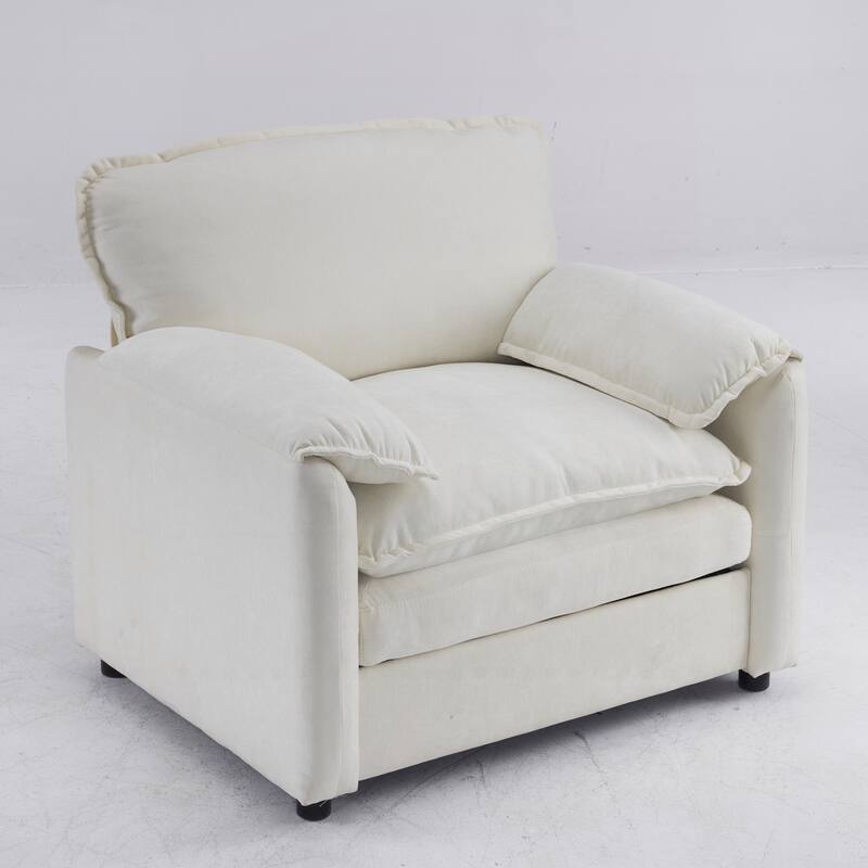 Comfortable Plush Armchair for Relaxation and Reading