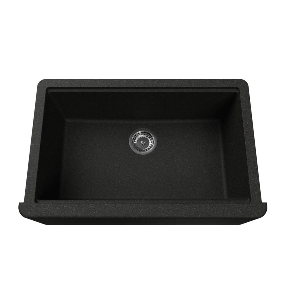 30" Granite Short-Apron Single-Bowl Farmhouse Kitchen Sink