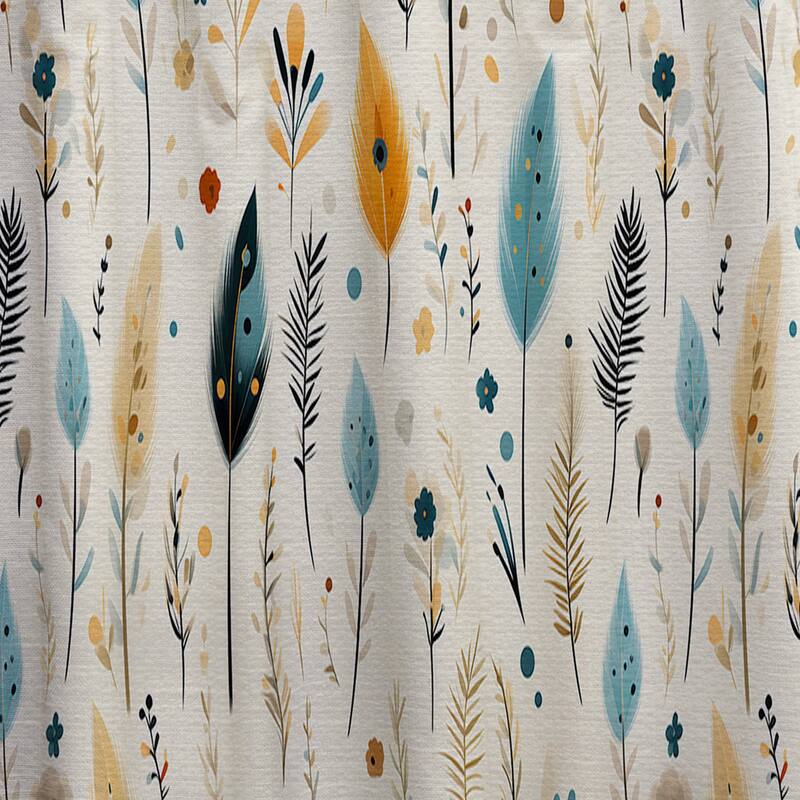 Designart "Antique Beige Vintage Minimalism Boho Pattern" Boho Curtain For Living Room Décor