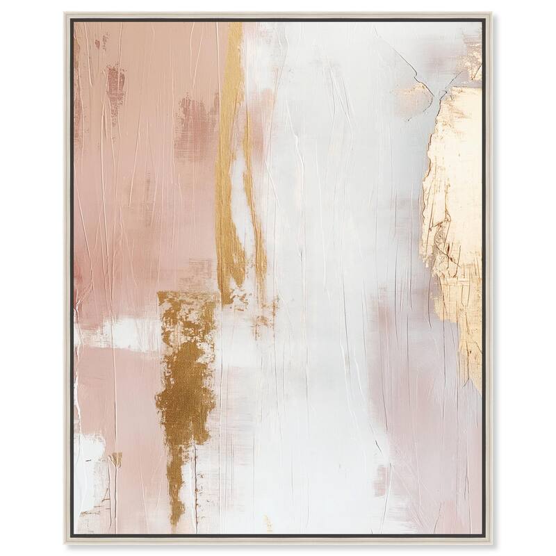 Golden Glow on Pink Canvas by Art Remedy - 16" x 20" - Silver