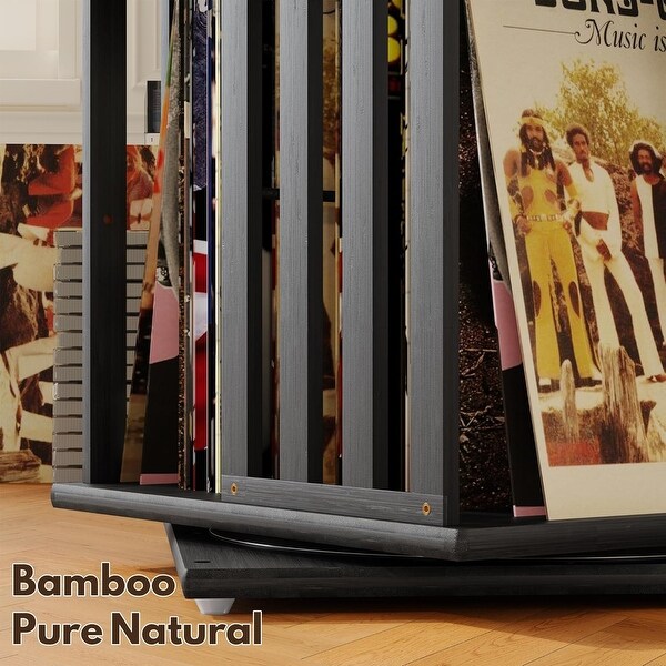 Rotating Bamboo CD/DVD Shelf - 6-Tier Compact Media Storage, Space