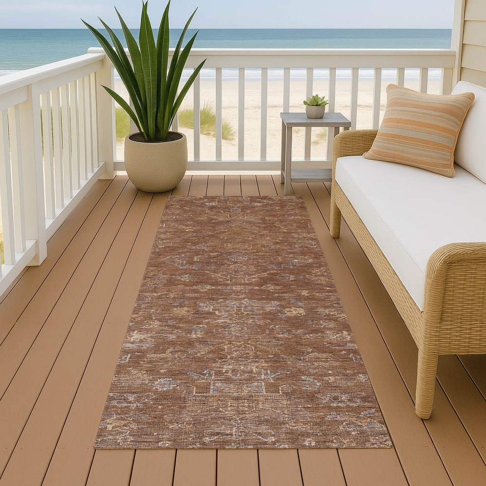 Machine Washable Indoor/ Outdoor Traditional Chelsea Chantille Rug