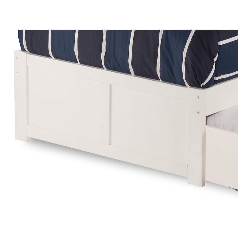 AFI Nantucket Twin Platform Bed with Footboard and Storage Drawers in White