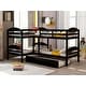 preview thumbnail 19 of 25, Twin-over-Twin L-Shaped Bunk Bed with Trundle and Storage Espresso
