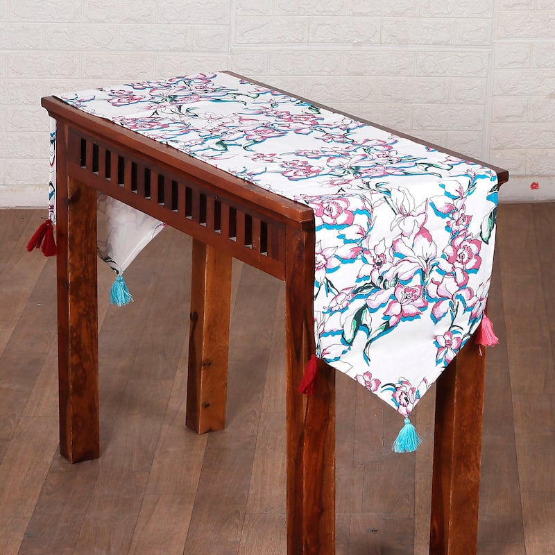 Novica Handmade Delicious Blooms Cotton Table Runner