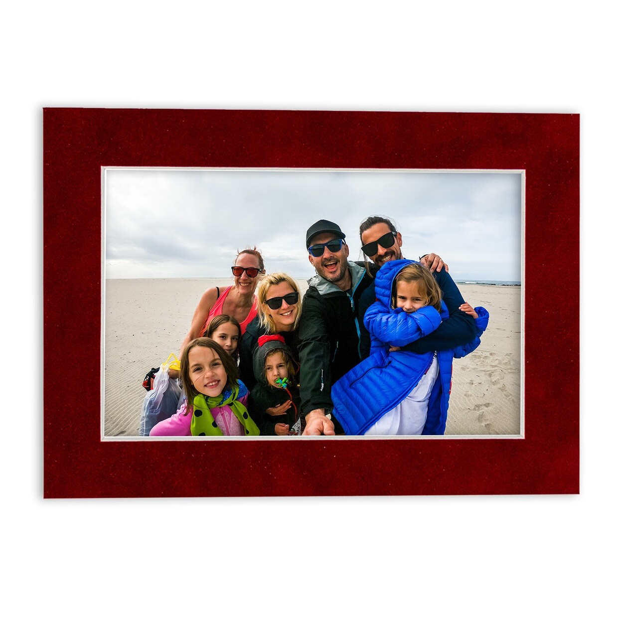 Pack of Ten 8x12 Mats Bevel Cut for 6x10 Photos - Acid Free Bright Red Suede Precut Matboards for Pictures, Photos, Framing