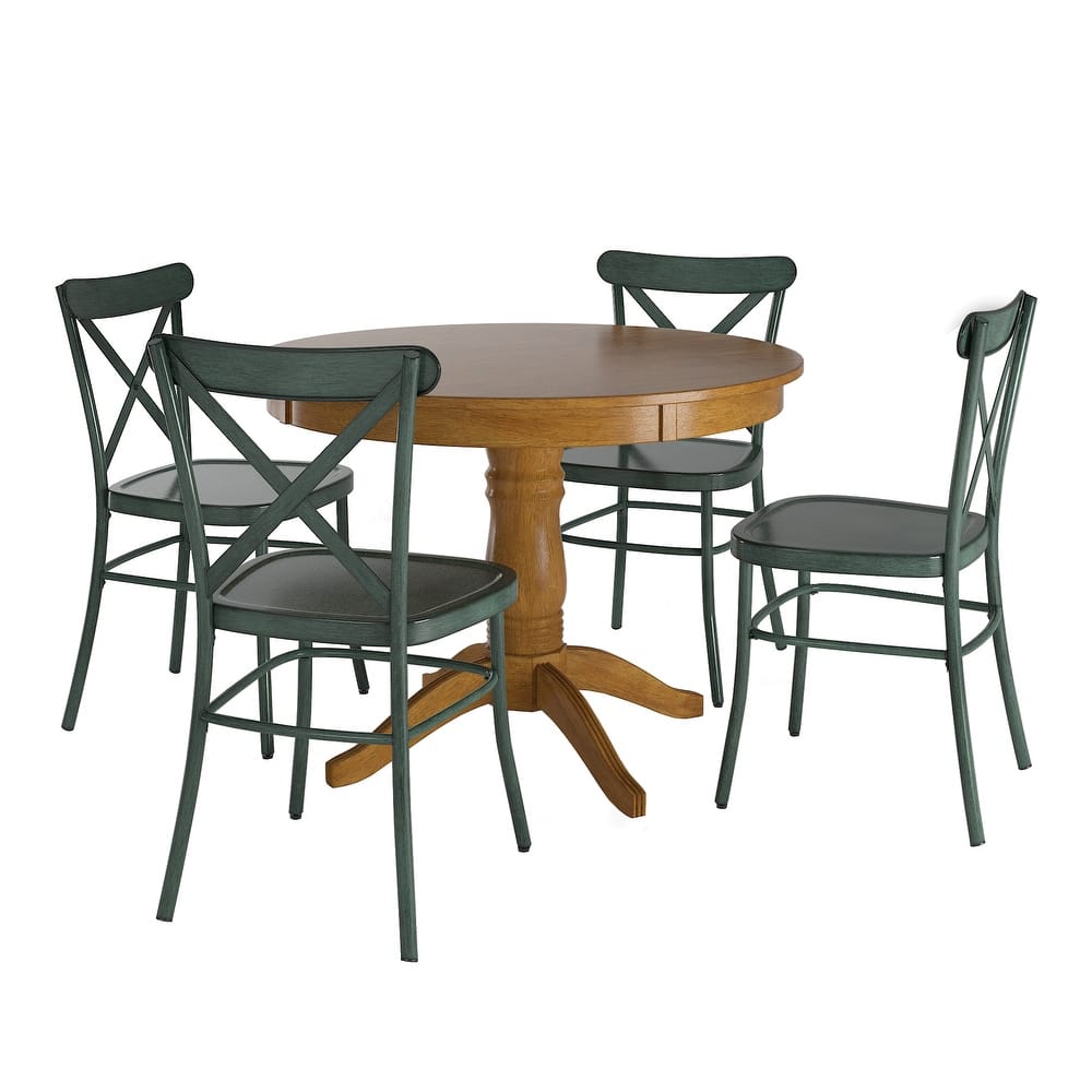 Wilmington II 42" 5-Piece Metal Chair Dining Set by iNSPIRE Q Classic