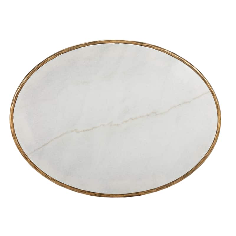 SAFAVIEH Couture Kathleen Oval Metal Coffee Table - 40 In W x 30 In D x 15 In H - 40"W x 30"D x 15"H