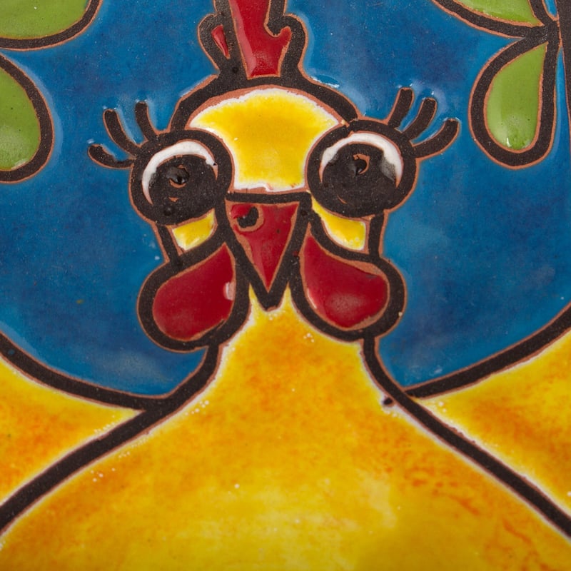 Novica Handmade Swinging Chicken Ceramic Wall Art