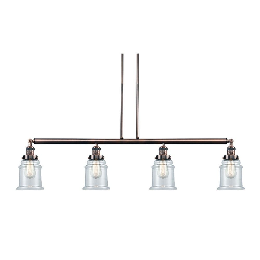 Innovations Lighting 214-S Canton  Canton 4 Light 51" Wide Linear Chandelier (Polished Nickel / Seedy) - Chandeliers For Bedrooms by Overstock.com