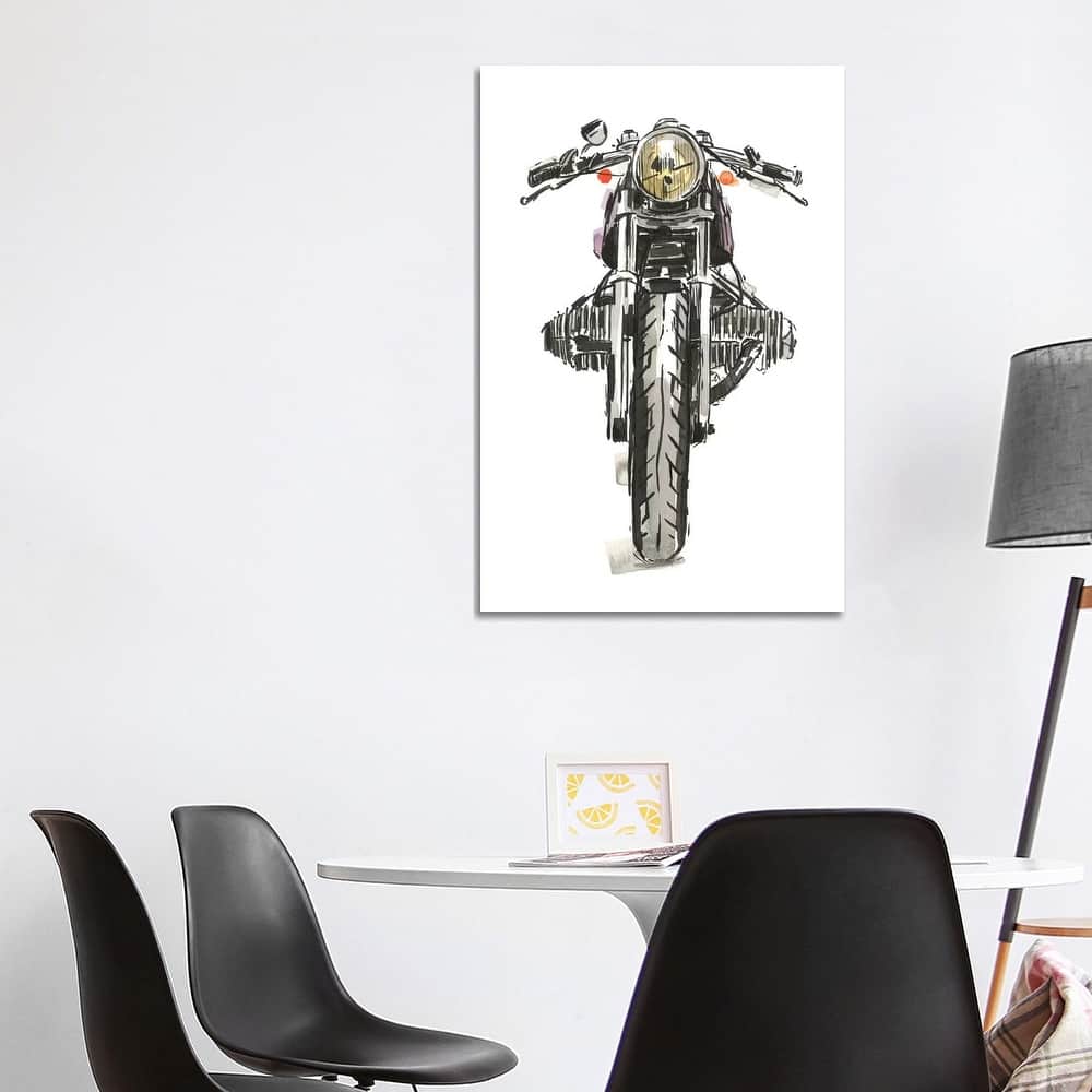 iCanvas "Motorcycles in Ink II" by Annie Warren Canvas Print