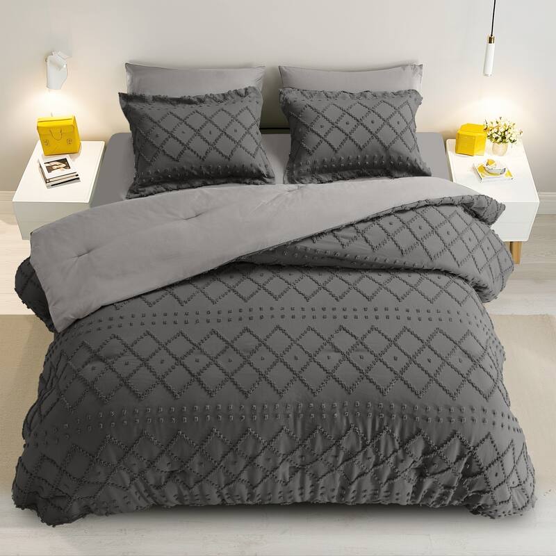 Set of 5/7 Pieces Brushed Comforter Set, Bed-in-a-Bag