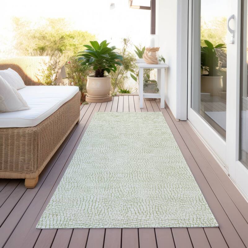 Machine Washable Indoor/ Outdoor Solid Causal Chantille Rug