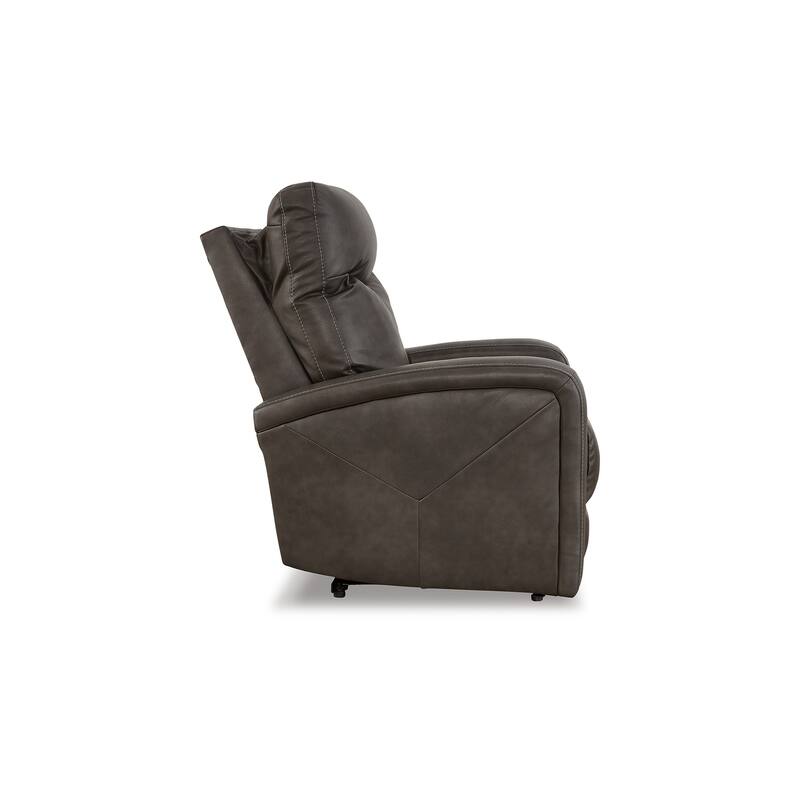 Aji 41 Inch Chair, Power Recliner with Adjustable Headrest, Quarry Gray