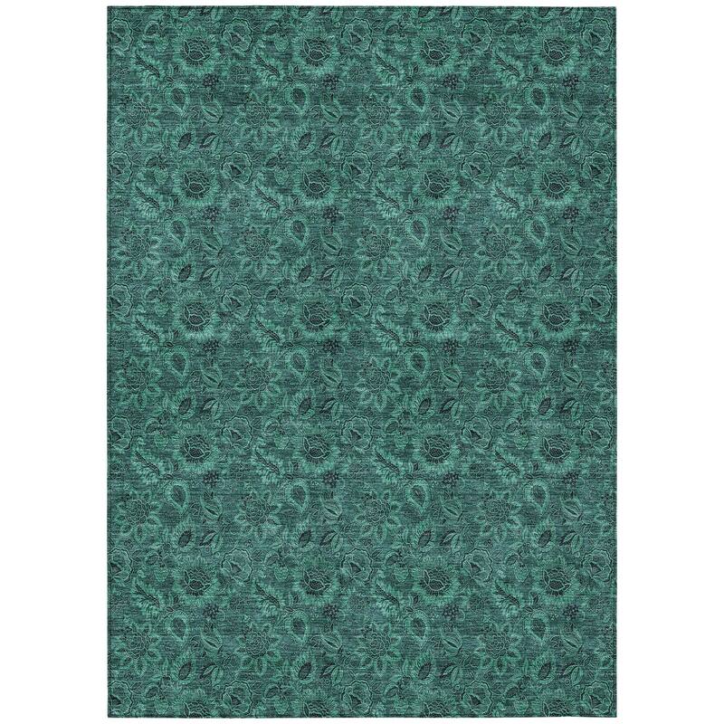 HomeRoots Floral Transitional Rectangle Outdoor Rug