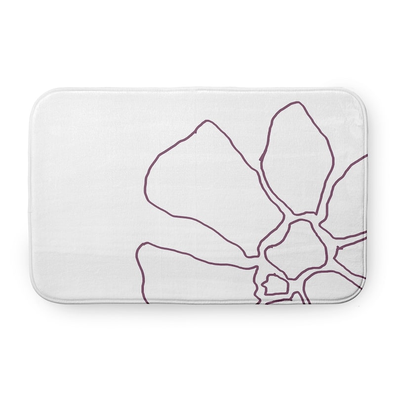 Petal Lines Bathmat - 34" x 21" - Purple/White