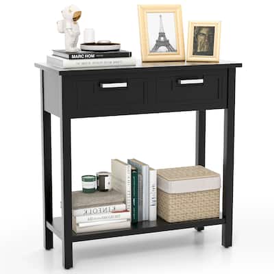 Gymax Narrow Console Table with Drawers Retro Accent Sofa Table w/ - See Details