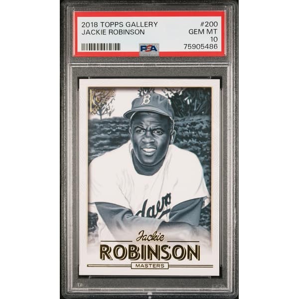 Jackie Robinson 2018 Topps Gallery Baseball Card #200 Graded PSA 10 - Black  - 8'6" x 11'6" - Bed Bath & Beyond - 40994629