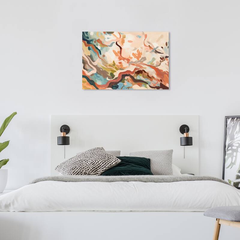 Wynwood Studio Canvas Abstract Integrated Petals Orange and Light Pink Modern & Contemporary Wall Art Canvas Print - 24 x 36