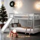 preview thumbnail 2 of 23, Modern Twin Over Twin Bunk Bed With Convertible Slide And Ladder,