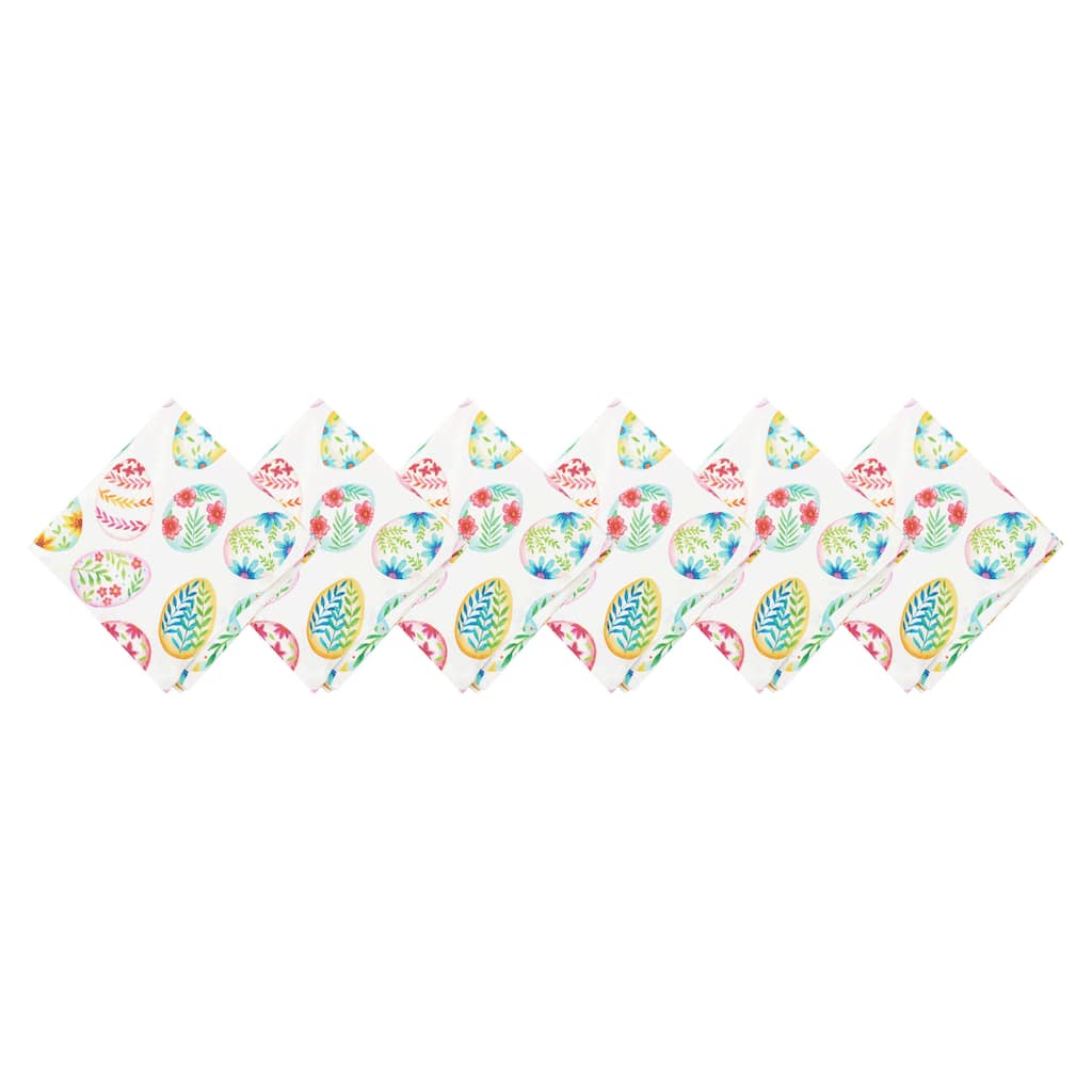 Colorful Easter Egg Charm & Plaid Cloth Napkins Set of 6