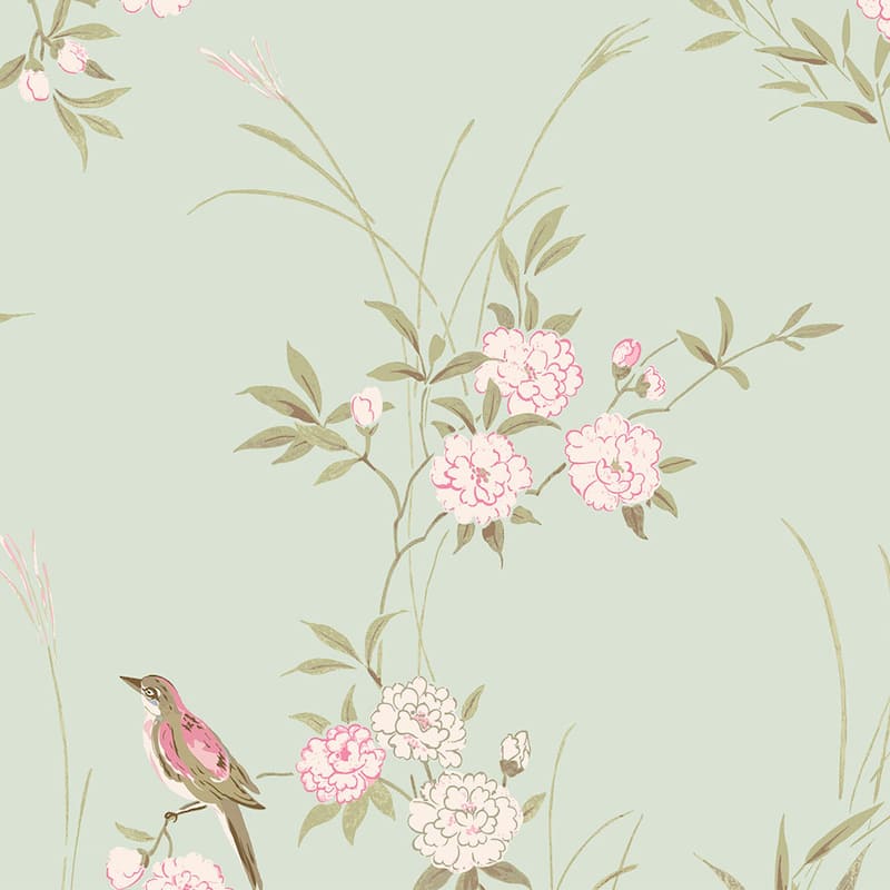 Shabby Chic by Rachel Ashwell Bird Chinoiserie Green Wallpaper