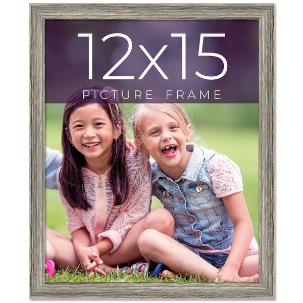 12x15 Grey Picture Frame - Wood Picture Frame Complete with UV