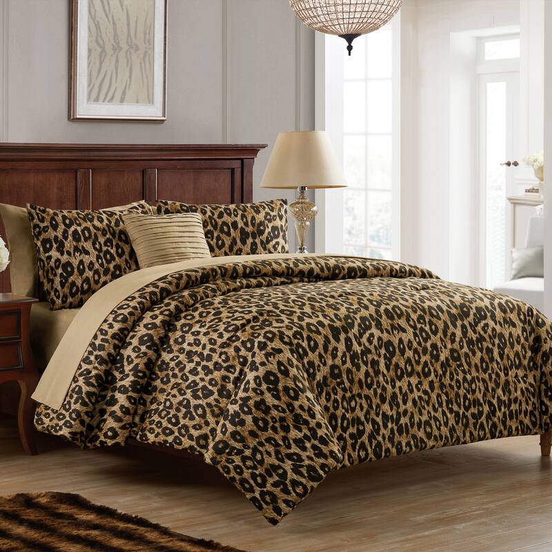 Cheetah Reversible Bed-in-a-Bag Comforter Set