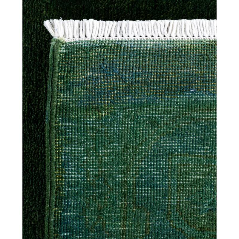 Overdyed One-of-a-Kind Hand-Knotted Area Rug - Green - 6' 2" x 9' 4"