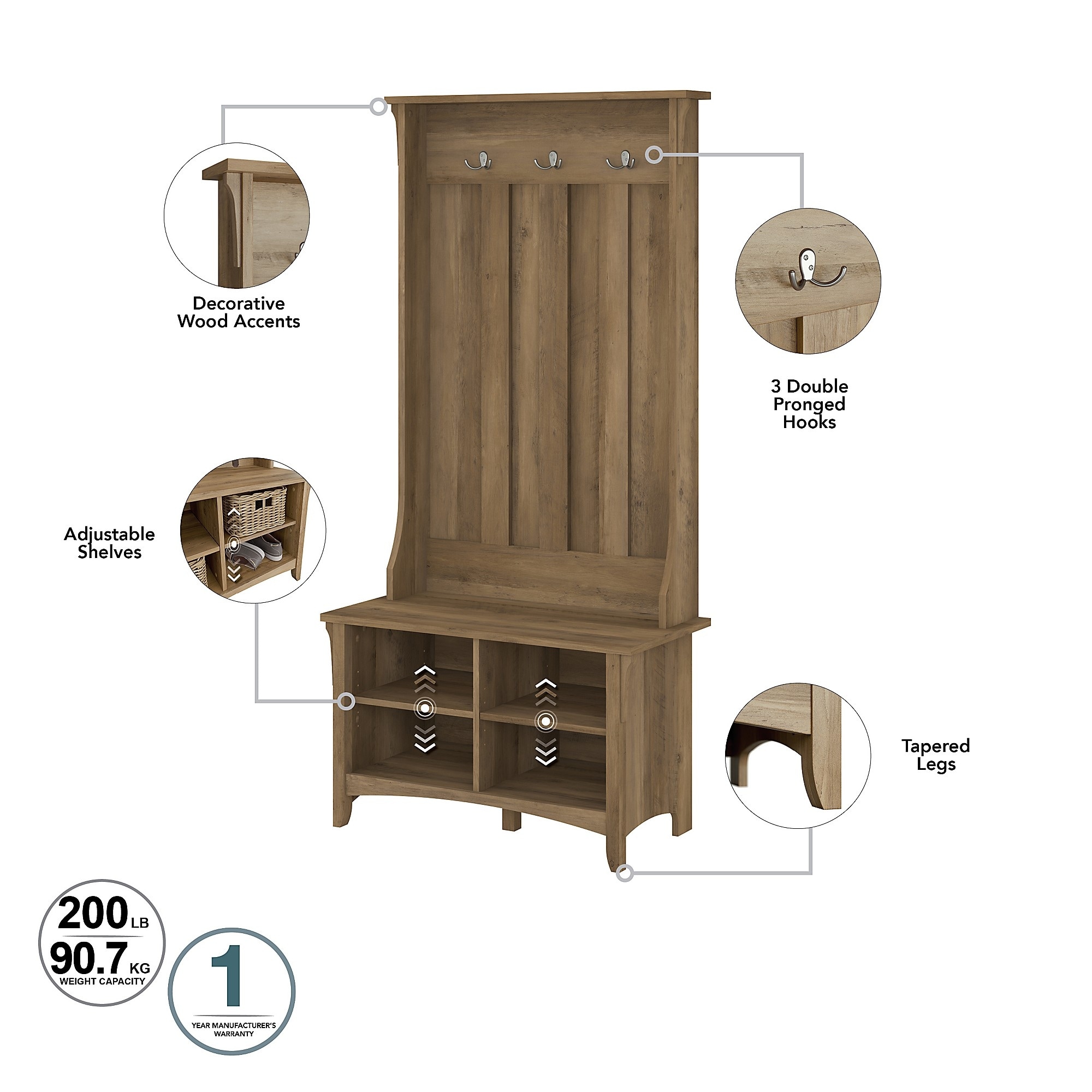Salinas hall tree with storage bench on sale