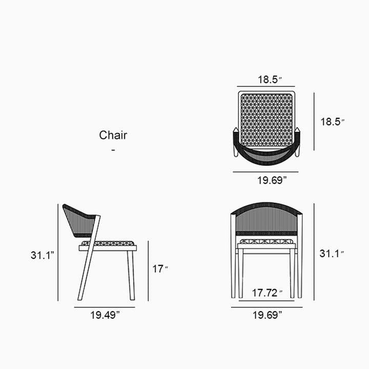 PURPLE LEAF Outdoor Dining Set Teak Aluminum Patio Furniture Set Dining Table And Wicker Chairs