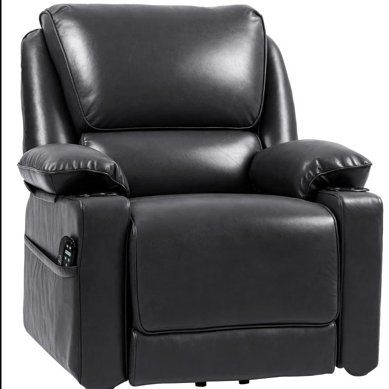 Power Lift Recliner Chair with Massage & Heat, PU Lounge Chair with USB Port, Sofa Chair Leisure Chair with Remote Control