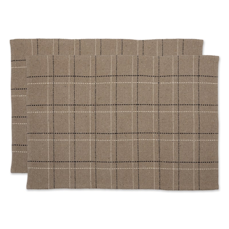 DII French Blue Variegated Plaid Recycled Yarn Rug (Set of 2) - Big