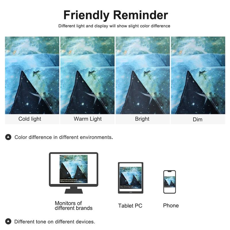 3pcs Galaxies Blue Comforter All-season Down Quilted Duvet