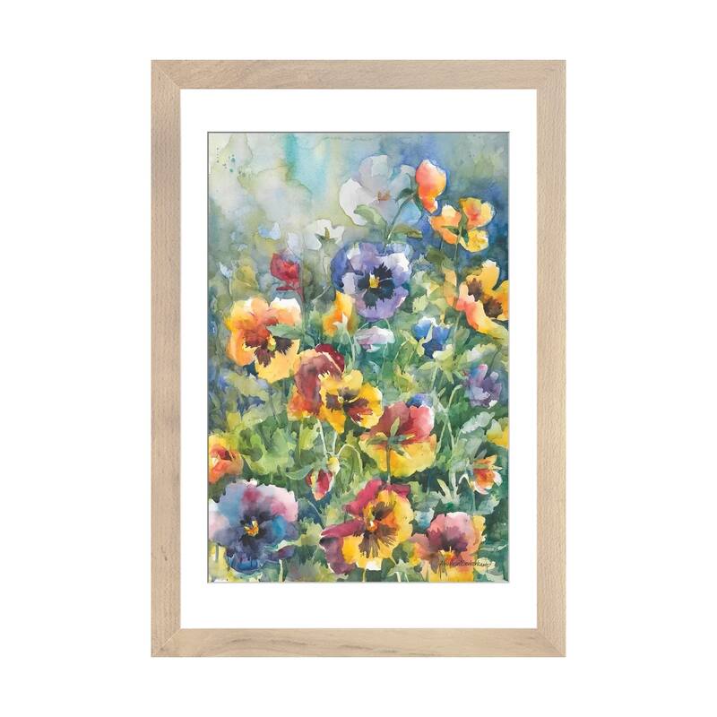 iCanvas "Picture Perfect Pansies" by Annelein Beukenkamp - Natural - 24x16x1