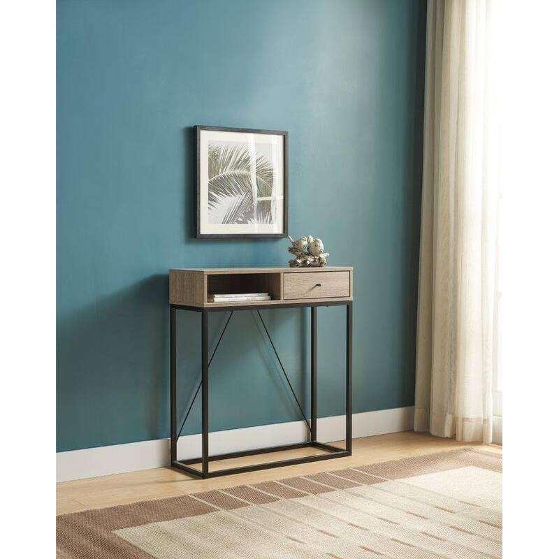 Console Table with One Drawer and Open Cubby - &