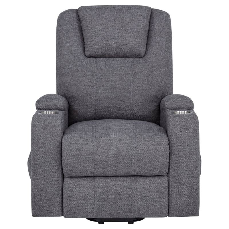 Louie Chenille Upholstered Power Lift Massage Chair