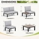 preview thumbnail 7 of 22, 10-Seat Patio Sectional sofa set, E-coating Steel frame Conversation Sets with Built-in Side Table , Grey Cushion