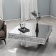 preview thumbnail 1 of 3, Glam Triple Mirror Diamond Coffee Table Accent Table Silver