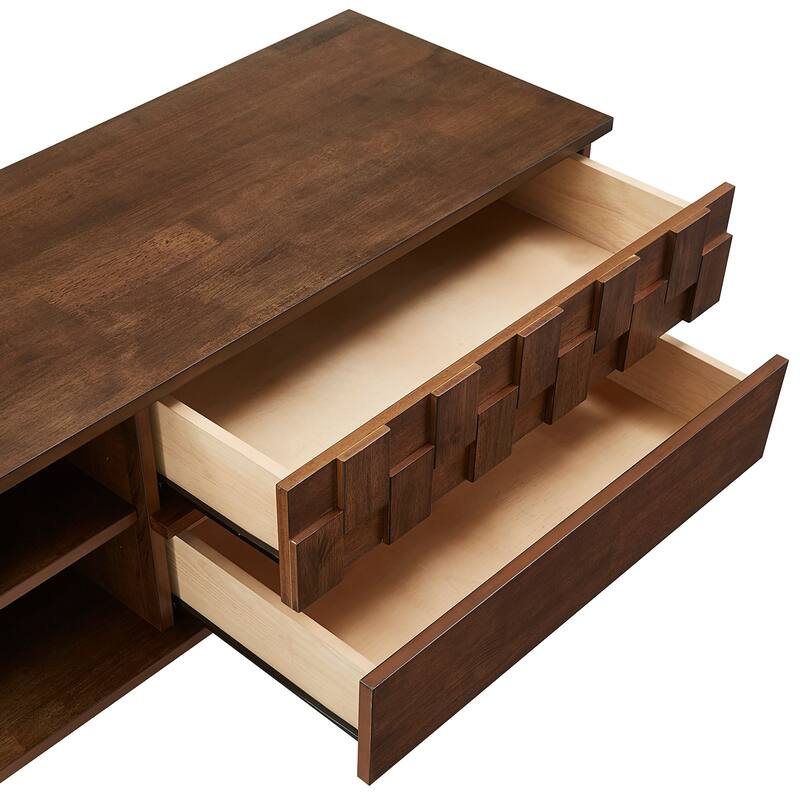 Kieran Mid-Century Wood 2-Drawer TV Stand by iNSPIRE Q Modern - 59-Inch