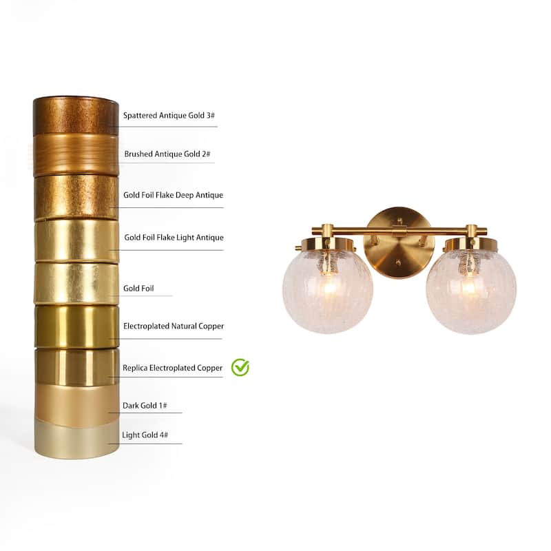 Bola Modern Gold 4-Light Bathroom Vanity Light Orb Glass Wall Sconces